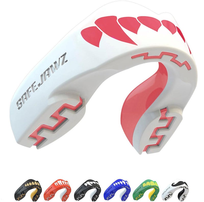 SafeJawz Sports Mouthguard, Dual Layer Premium Mouth Guard with Case for Basketball, Lacrosse, Football, Martial Arts, Hockey, Wrestling, Ice Hockey and All Contact Sports - Image 1